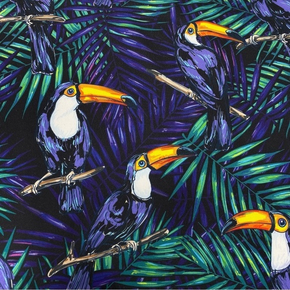 Waggle Tropical Toucan Palm Trees Golf Polo Shirt - Picture 3 of 6